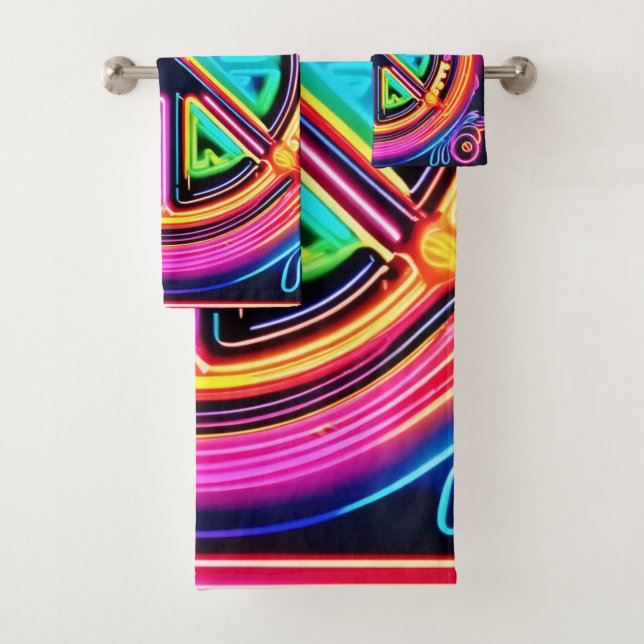 Neon Peace Mandala Badhandtuch Set (Insitu)