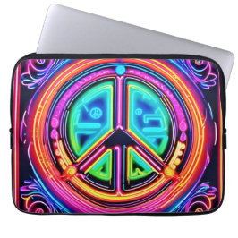 Neon Peace Mandala Laptopschutzhülle