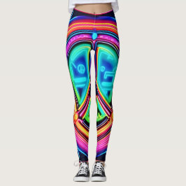 Neon Peace Mandala Leggings