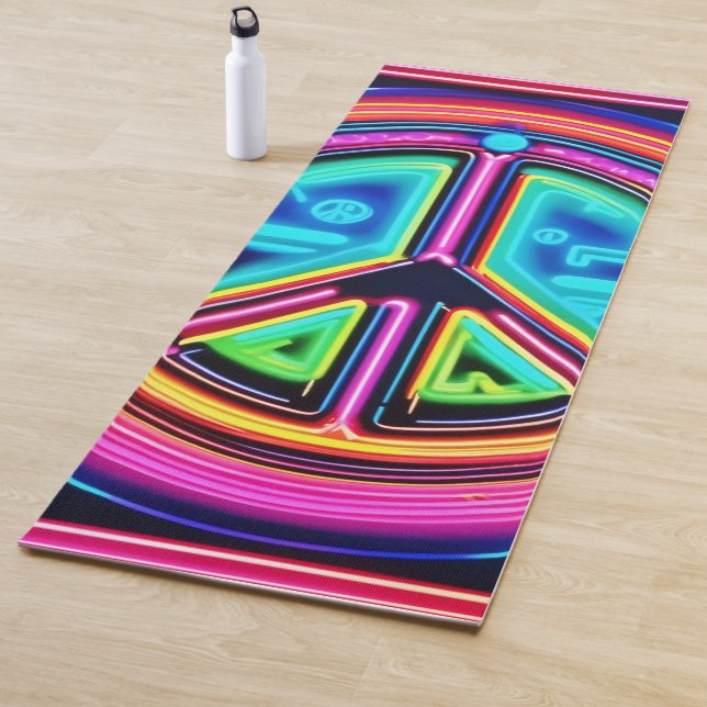 Neon Peace Mandala Yogamatte (Beispiel)