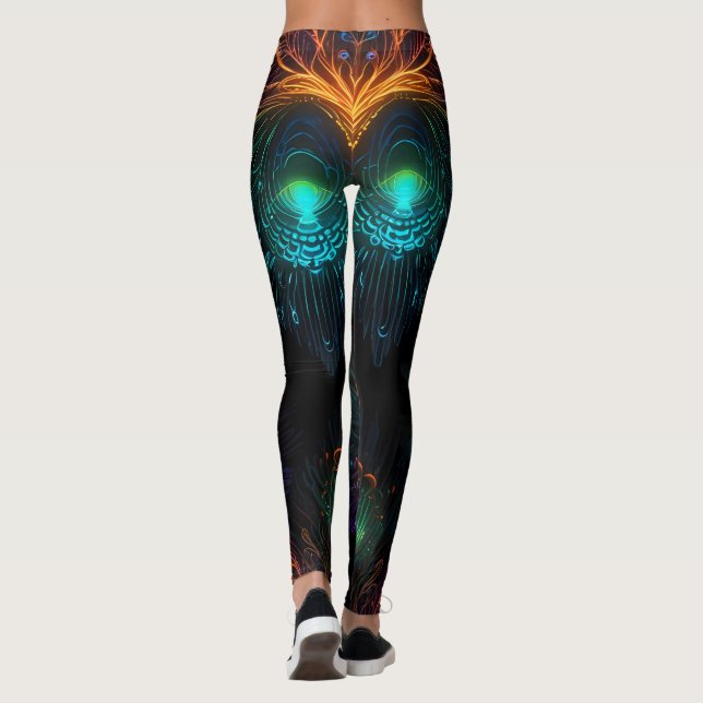 Neon Peacock Elegance Leggings (Rückseite)