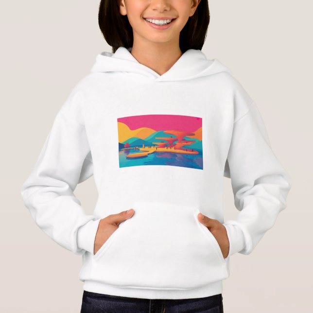Neon-Peak-Wasserfront Hoodie (Vorderseite)