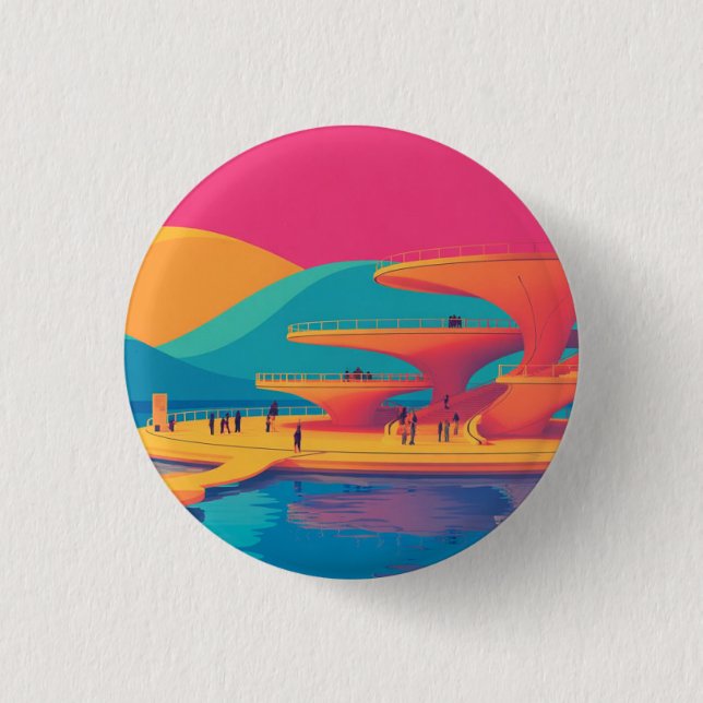 Neon Peak Waterfront Button (Vorderseite)