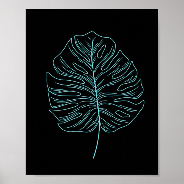 Neon Pflanze Leaf Poster (Vorne)