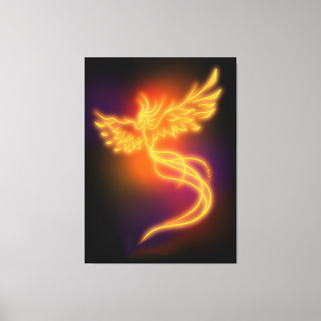 Neon Phoenix Leinwanddruck (Vorderseite)