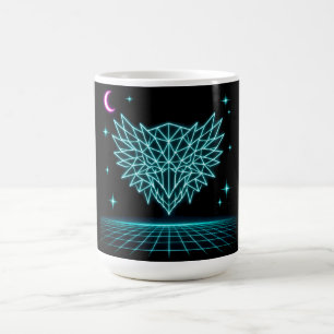 Neon Phoenix Synthwave - Retro Feuer erhebt sich Kaffeetasse