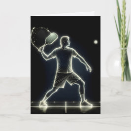 Neon Pickleball Player zum Geburtstag Karte
