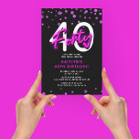 Neon Pink 30. Geburtstag Party Einladung<br><div class="desc">Laden Sie Freunde und Familie ein,  um Ihr 40-jähriges Party mit dieser rosafarbenen Geburtstagsfeier der vierzigsten Geburtstagsfeier zu feiern.</div>