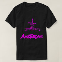 Neon Pink Amsterdam Windmühle Skizze Modern Schwar
