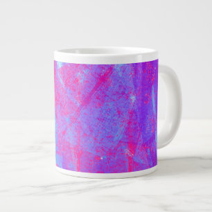 Neon Pink & Aqua Blue Abstrakt Jumbo-Tasse