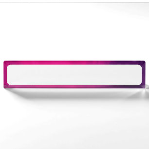 Neon Pink Border Desk Namplate - Anpassbar Namensplakette