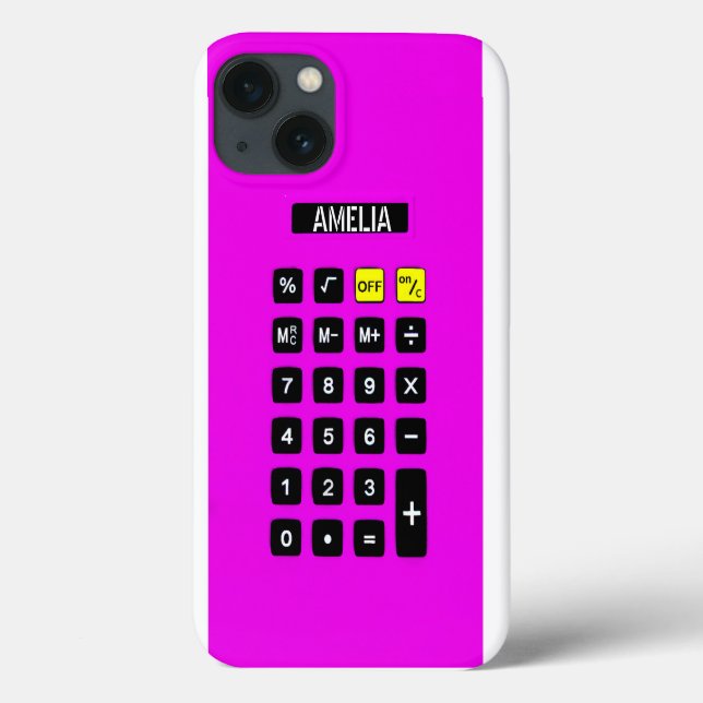 Neon Pink Calculator mit Keypad Case-Mate iPhone Hülle (Rückseite)