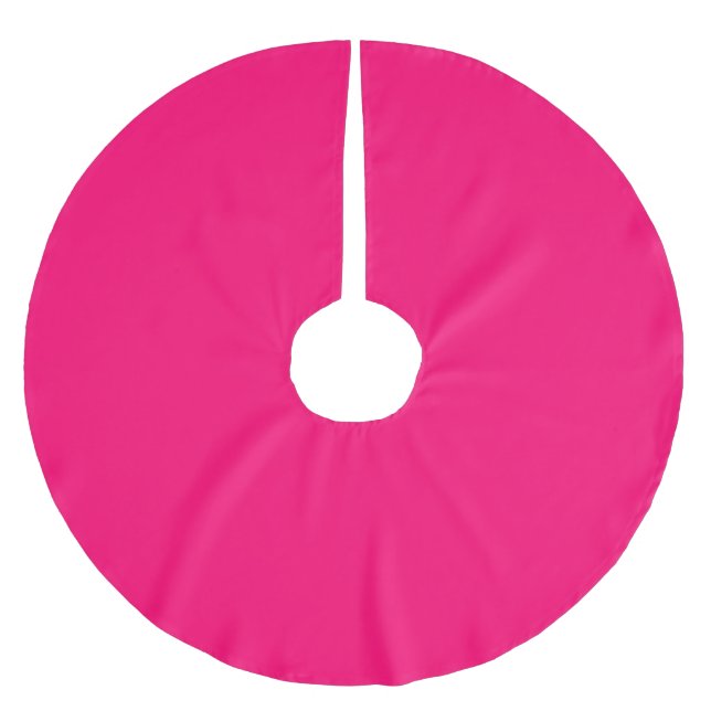 Neon Pink Custom Christmas Tree Skirt Polyester Weihnachtsbaumdecke (Vorderseite)