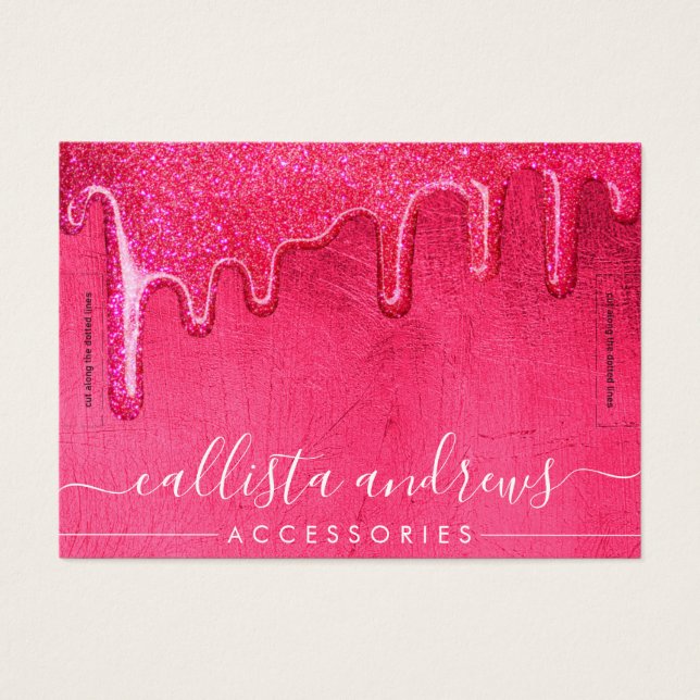 Neon Pink Dick Glitzer Tropfen Bracelet Display (Vorderseite)