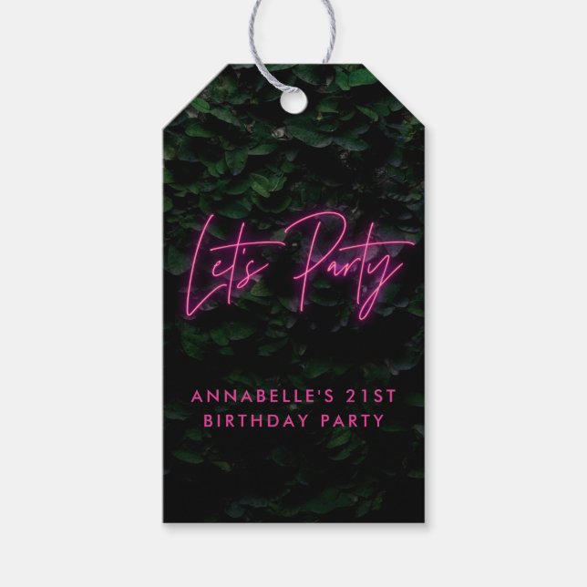 Neon pink funky modern gelassen Gastgeschenk-Tasch Geschenkanhänger (Vorderseite)