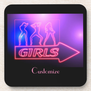 Neon Pink Girls signieren Thunder_Cove Getränkeuntersetzer