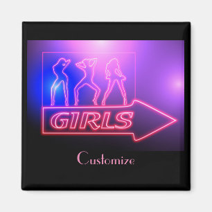 Neon Pink Girls signieren Thunder_Cove Magnet
