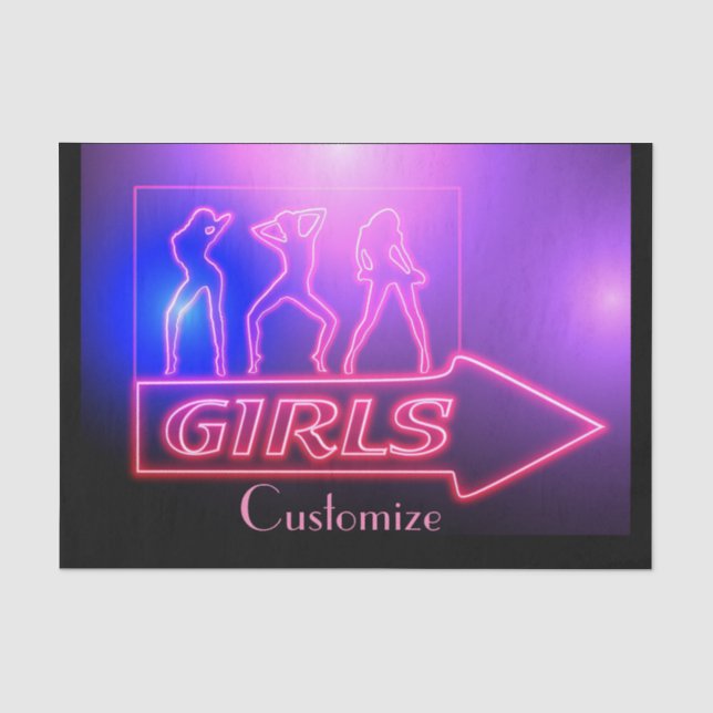 Neon Pink Girls signieren Thunder_Cove Seidenpapier (Vorderseite)
