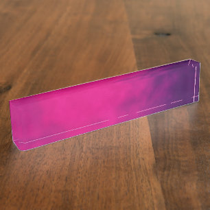 Neon Pink Gradient Desk Namplate - Anpassbar Namensplakette