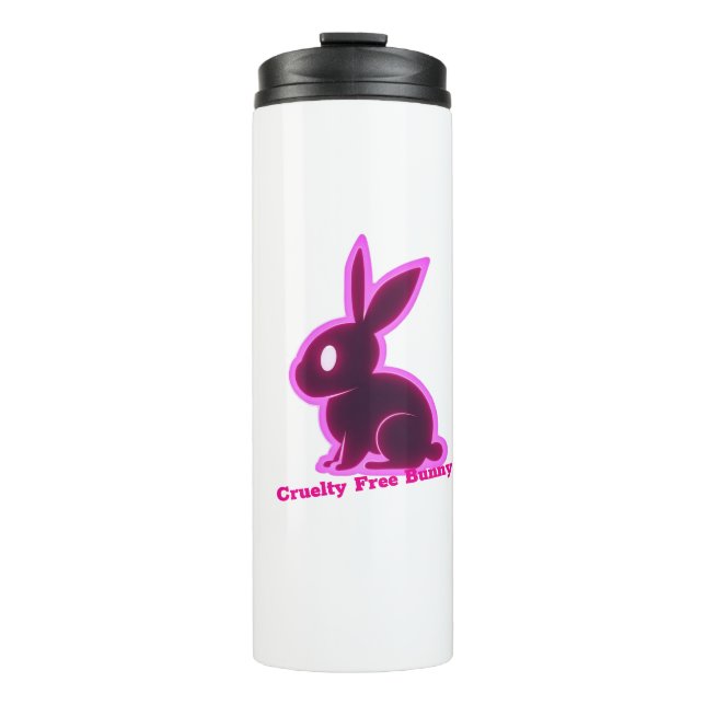 Neon Pink grausamer, sonniger, bearbeitbarer Text Thermosbecher (Vorderseite)
