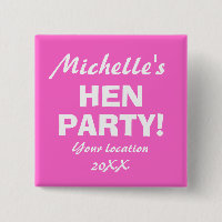 Neon-pink-hen-Party-Abzeichen-Taste für Mädchen