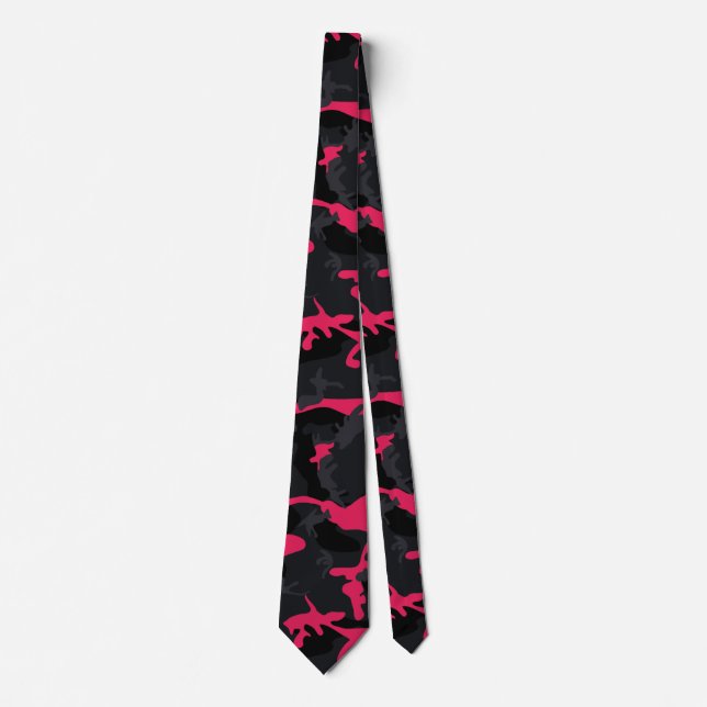 Neon Pink Highlights Camouflage Krawatte (Vorderseite)
