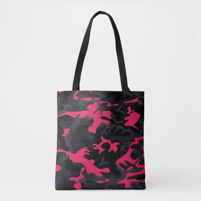 Neon Pink Highlights Camouflage Tasche (Vorderseite)
