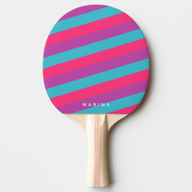 Neon Pink Lila Türkis Tischtennis Tischtennis Schläger (Vorderseite)