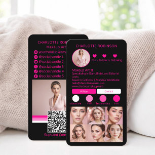 Neon Pink Makeup beauty Social Media Influencer Visitenkarte