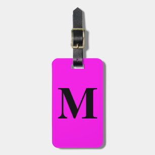 Neon Pink Monogram Name Gift Gastgeschenk Girly Gepäckanhänger