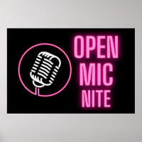 Neon Pink Open Mic Nite