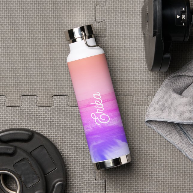 Neon Pink Orange Lila tropisches Paradies Trendy Trinkflasche (Fitnessstudio)