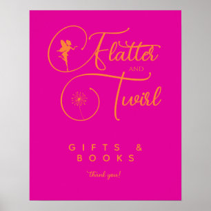Neon Pink Orange Minimalistische Fairy Geschenke u Poster