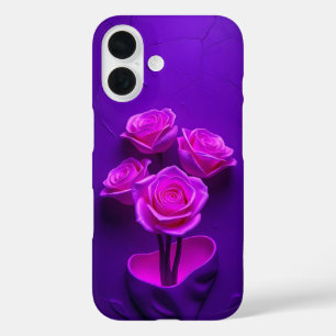Neon Pink Rose Glow Art Case-Mate iPhone Fall 16 Hülle
