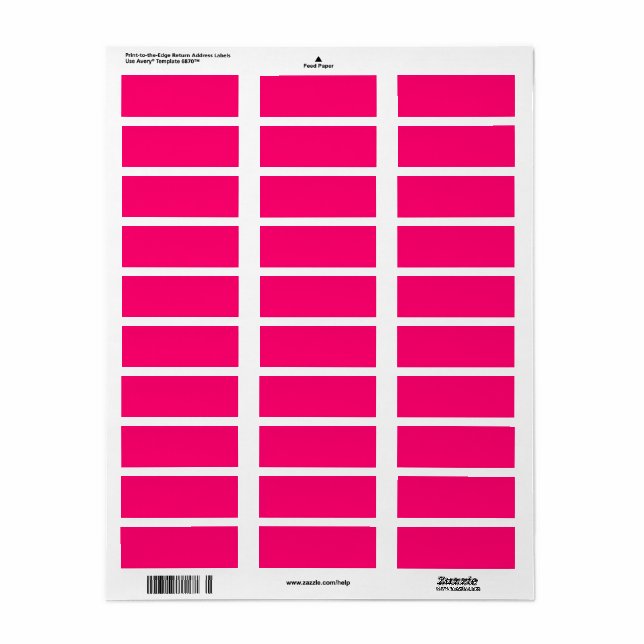 Neon Pink Rücksendeadressen-Aufkleber - Custom & B (Vorne)