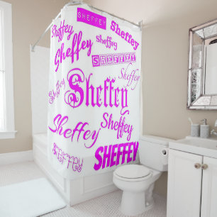 Neon Pink Sheffey Schriftartes - 9571 Duschvorhang