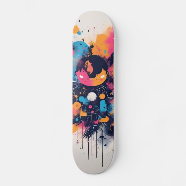 Neon Pink Skateboard, Glow-in-the-Dark Skateboard, Skateboard (Vorderseite)
