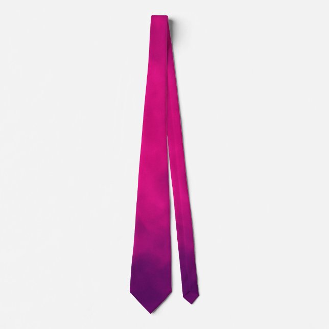 Neon Pink Smoke Pattern Neck Tie - Anpassbar Krawatte (Vorderseite)