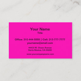Neon Pink Solid Color Anpassen Visitenkarte