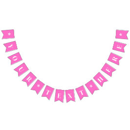 Neon Pink Solid Color Custom Wimpelkette