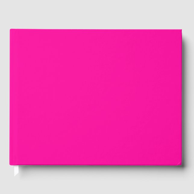 Neon Pink Solid Color Gästebuch (Vorderseite)