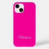 Neon Pink Solid Color Individuelle Name