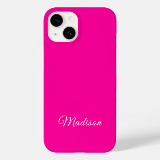 Neon Pink Solid Color Individuelle Name Case-Mate iPhone 14 Hülle