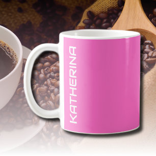 Neon Pink Solid Color   Klassisches Personalisiert Kaffeetasse