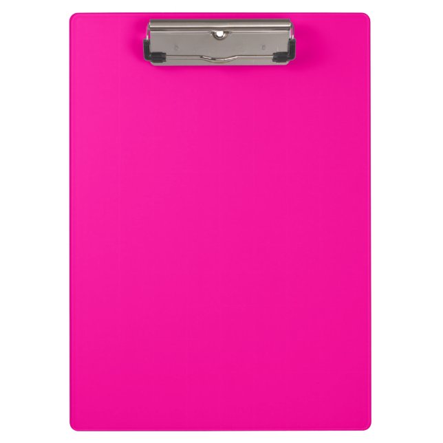 Neon Pink Solid Color Klemmbrett (Vorderseite)