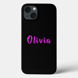 Neon-Pink-Typografie mit Personalisiertem schwarze Case-Mate iPhone Hülle