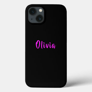 Neon-Pink-Typografie mit Personalisiertem schwarze Case-Mate iPhone Hülle