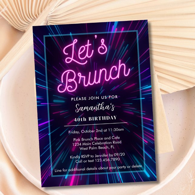 Neon Pink und Black Lasst uns jedes Event-Party fe Einladung (Von Creator hochgeladen)