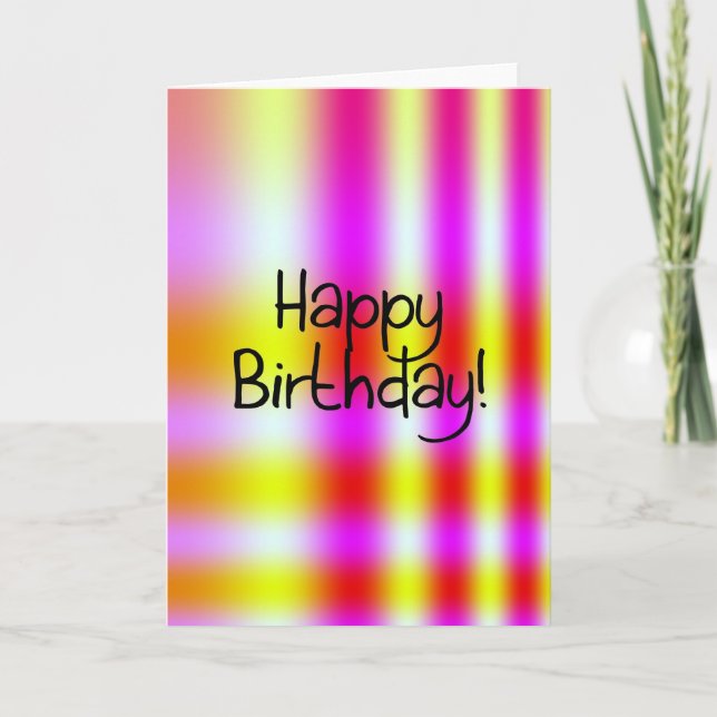 Neon Pink und Gelb Geburtstag Karte (Vorderseite)