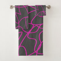 Neon Pink und Grau Line Art